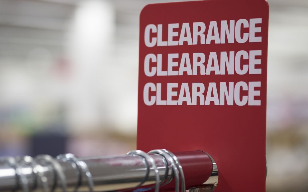 clearance rack, bargain buys 